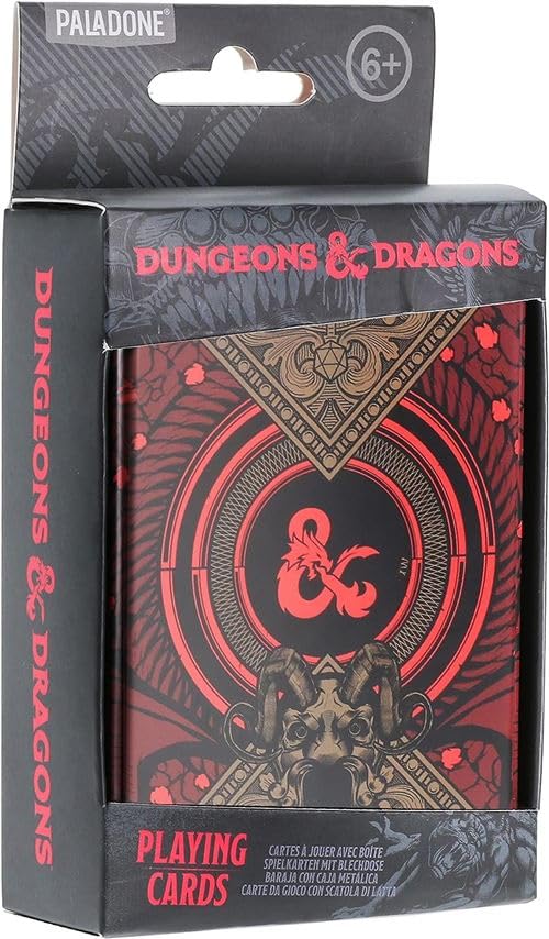 Paladone Dungeons & Dragons Spielkarten 54 Karten Metallbox
