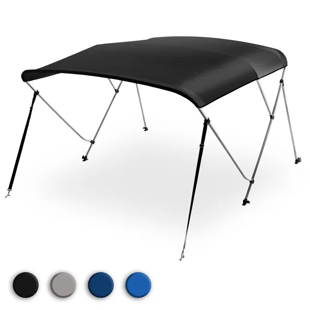 Serenelife Bimini Top 3-Bow Bootsverdeck Schwarz 600D