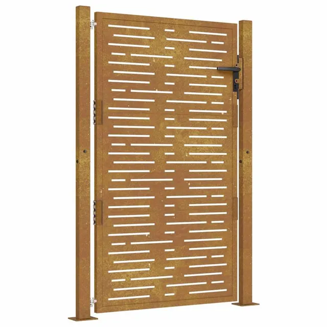 vidaXL Heim & Garten Gartentor Cortenstahl 100x125 cm Quadrat-Design