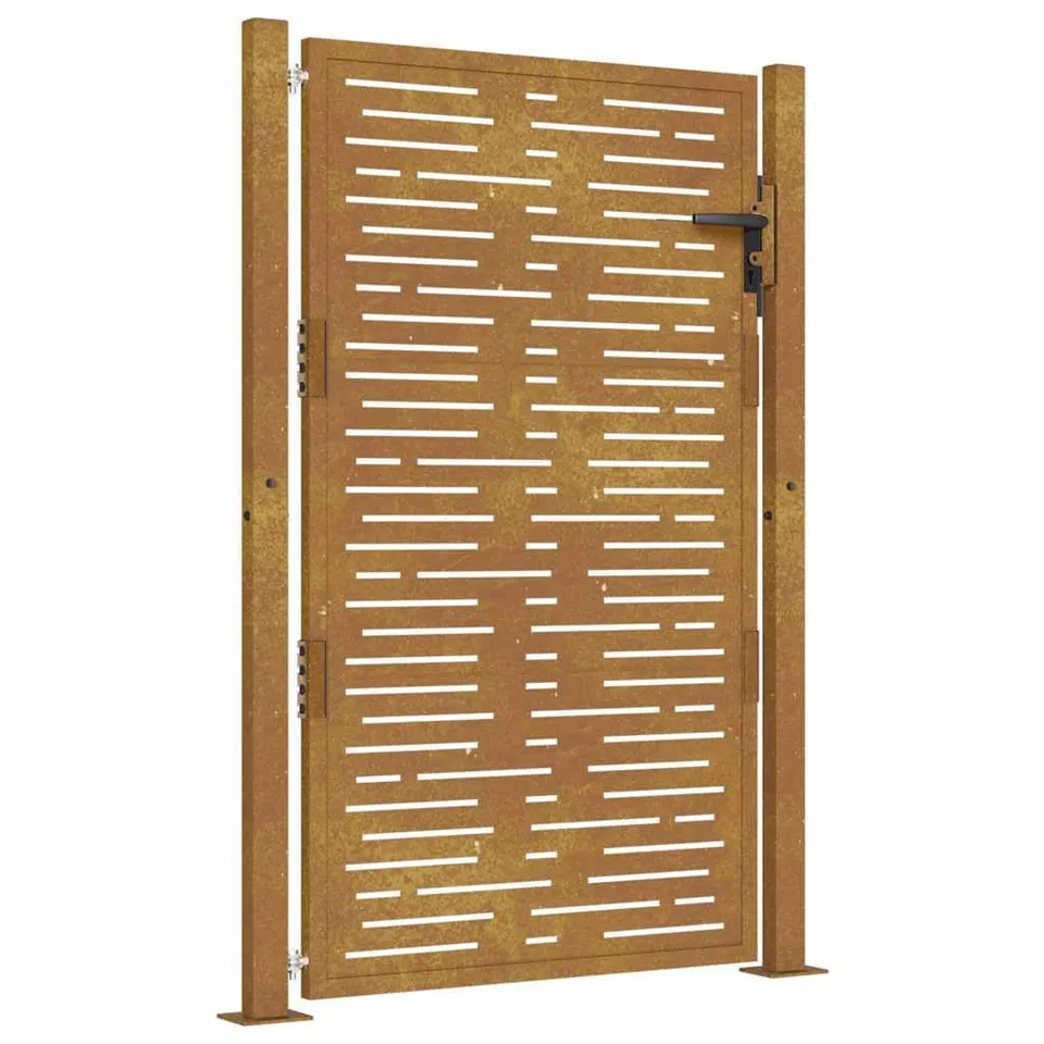 vidaXL Heim & Garten Gartentor Cortenstahl 100x125 cm Quadrat-Design