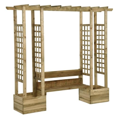 vidaXL Heim & Garten Pergola Kiefer Bank Pflanzkasten