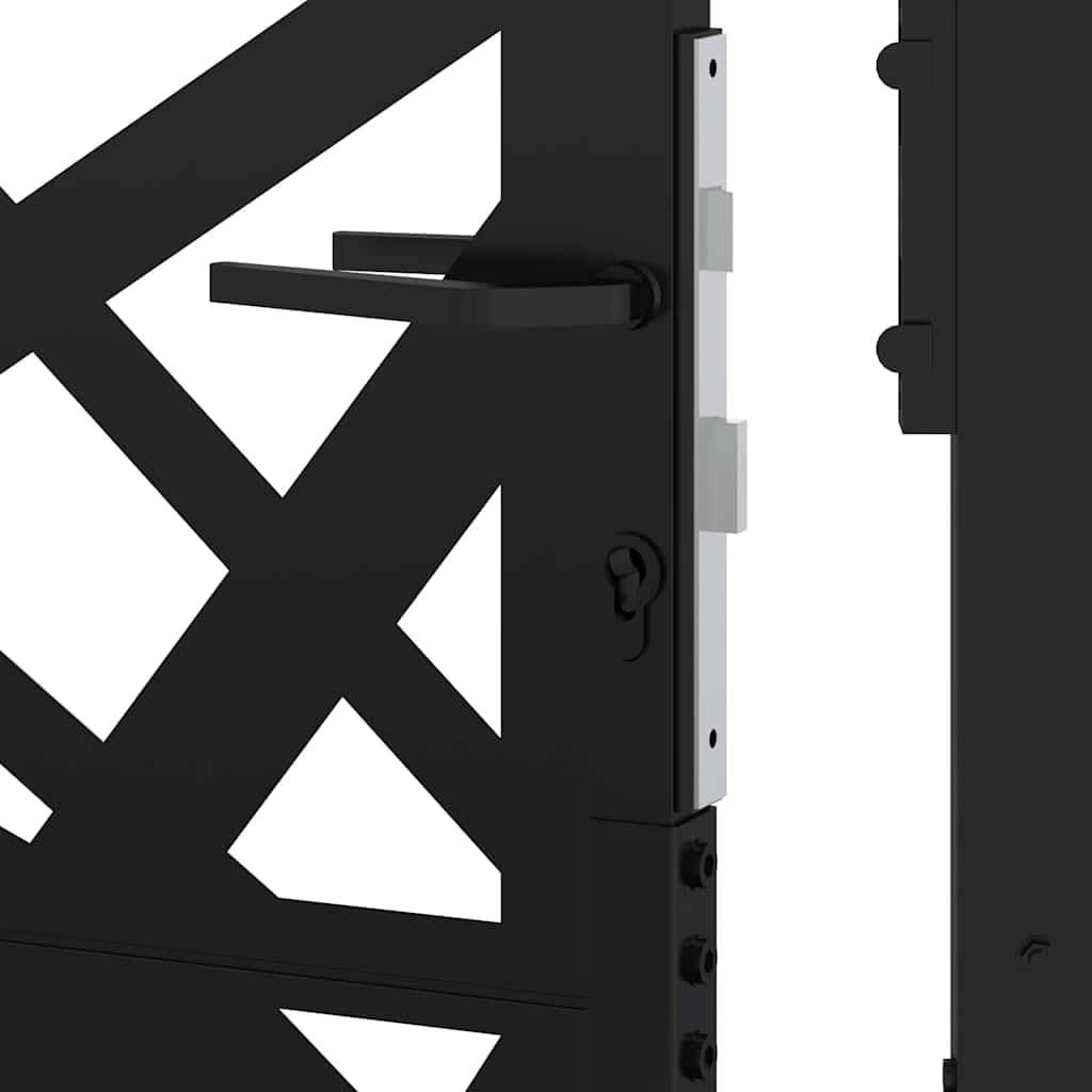 vidaXL Gartentor Stahltor 100x125cm Schwarz abschließbar