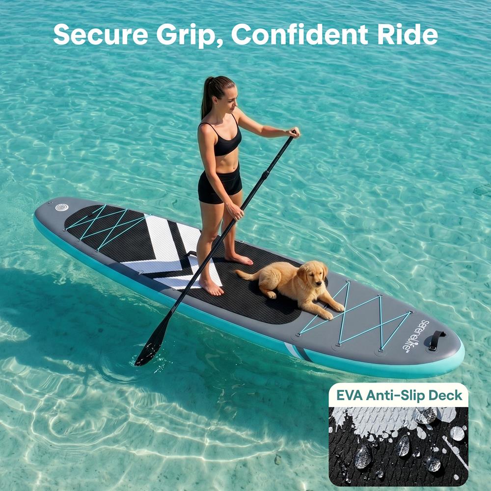 Serenelife SUP Knee Boards Stand Up Paddle Board Blau Set