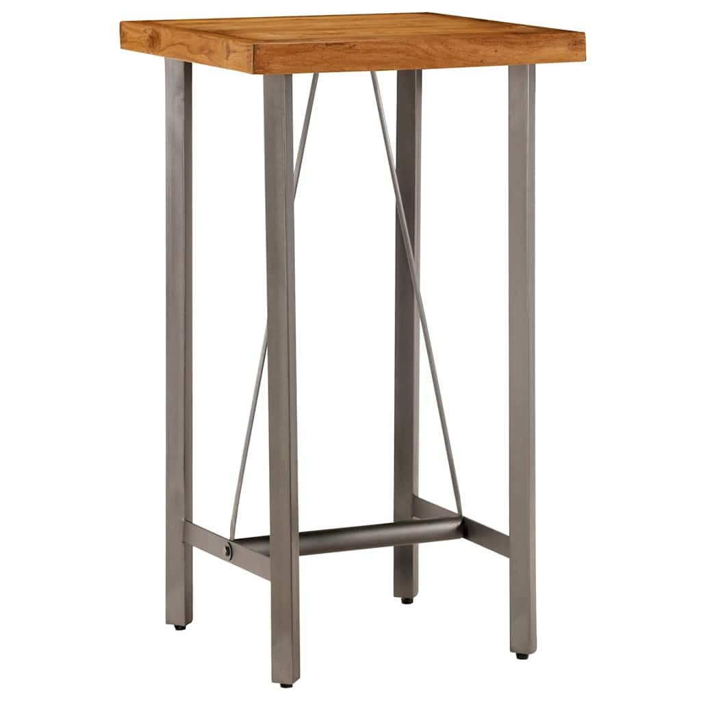 vidaXL Möbel Bartisch Teak 60x60x107cm Stahl Stehtisch