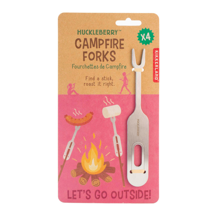 Kikkerland Huckleberry Campfire Forks Lagerfeuer-Set 4tlg