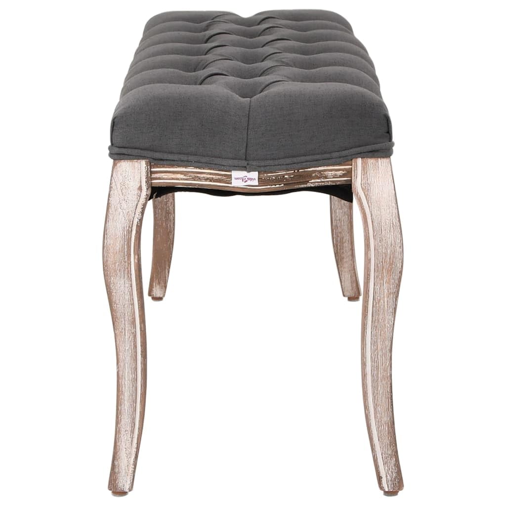 vidaXL Heim & Garten Bank Leinen 110x38x48 cm Dunkelgrau