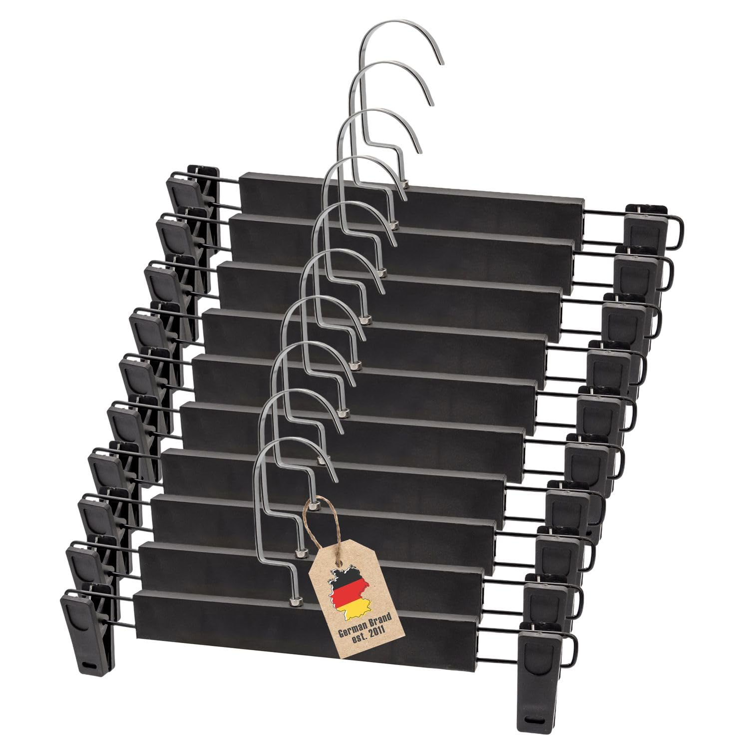 Intirilife Hosenbügel matt schwarz 10 Stück 32 cm
