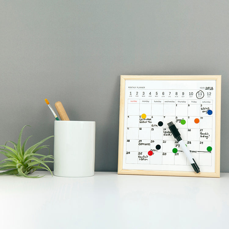 Kikkerland Home Mini Whiteboard Kalender Monatskalender Magnetisch