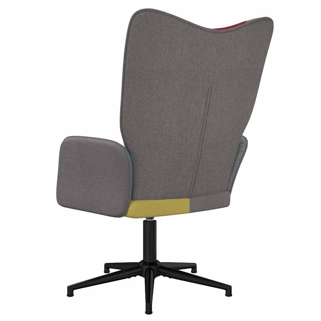 vidaXL Relaxsessel Patchwork Stoff Drehsessel Grau Schwarz