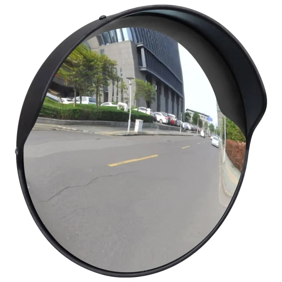 vidaXL Verkehrsspiegel Konvex 30 cm Schwarz Outdoor