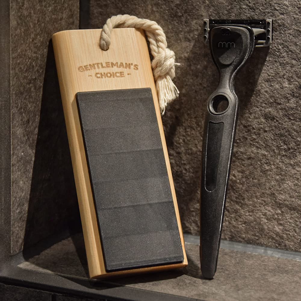 MikaMax Rasiermesserschärfer Bambus Holzdesign Rasierer Pad