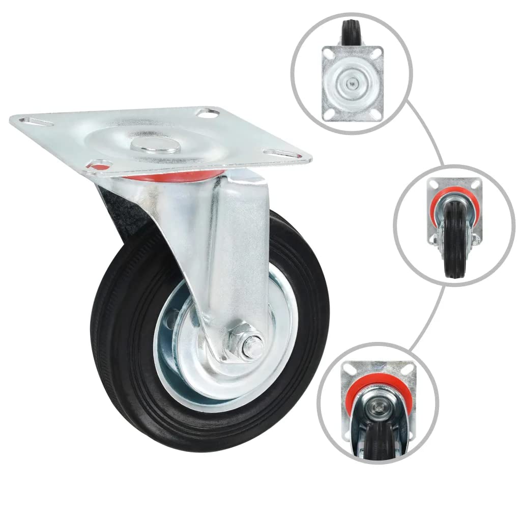 vidaXL 32x Lenkrollen 100mm Transportrollen Gummi