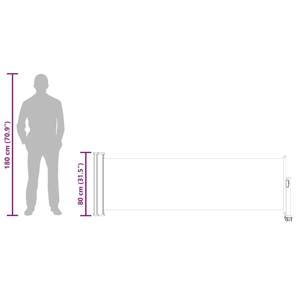 vidaXL Heim & Garten Seitenmarkise 80x300 cm Grau Ausziehbar