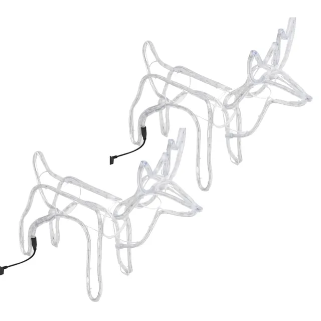 vidaXL Heim & Garten Rentier Silhouetten Leuchtfigur warmweiß 60x30x60 2Stk