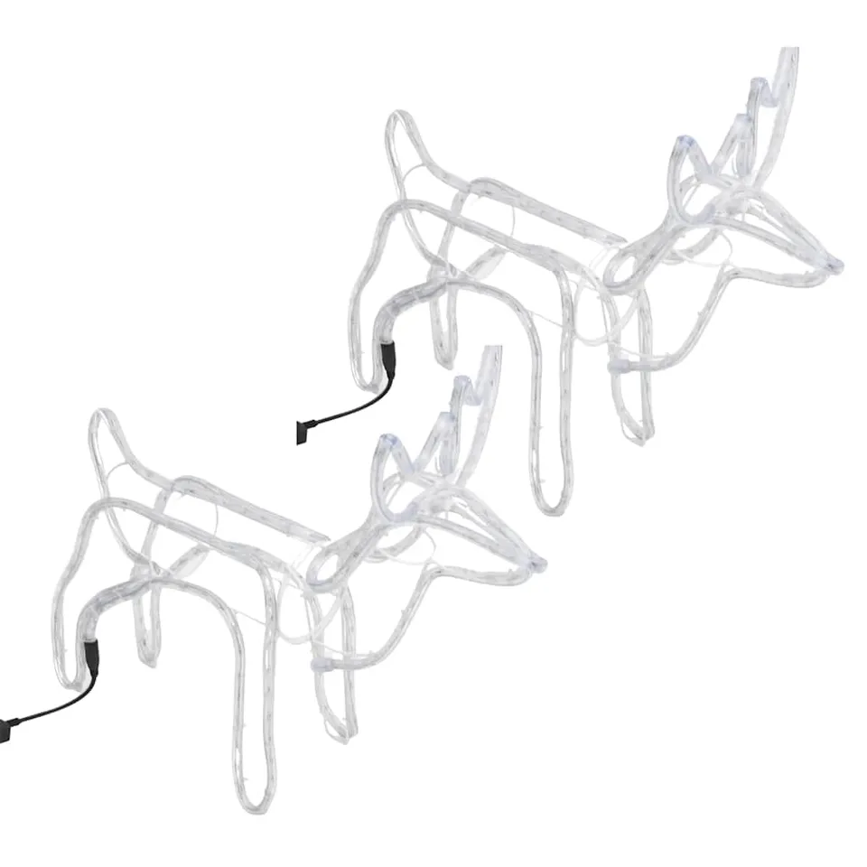 vidaXL Heim & Garten Rentier Silhouetten Leuchtfigur warmweiß 60x30x60 2Stk
