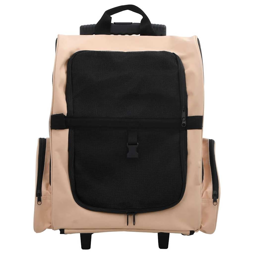 vidaXL Hundetrolley Transporttasche Sandfarbe Faltbar Rucksack