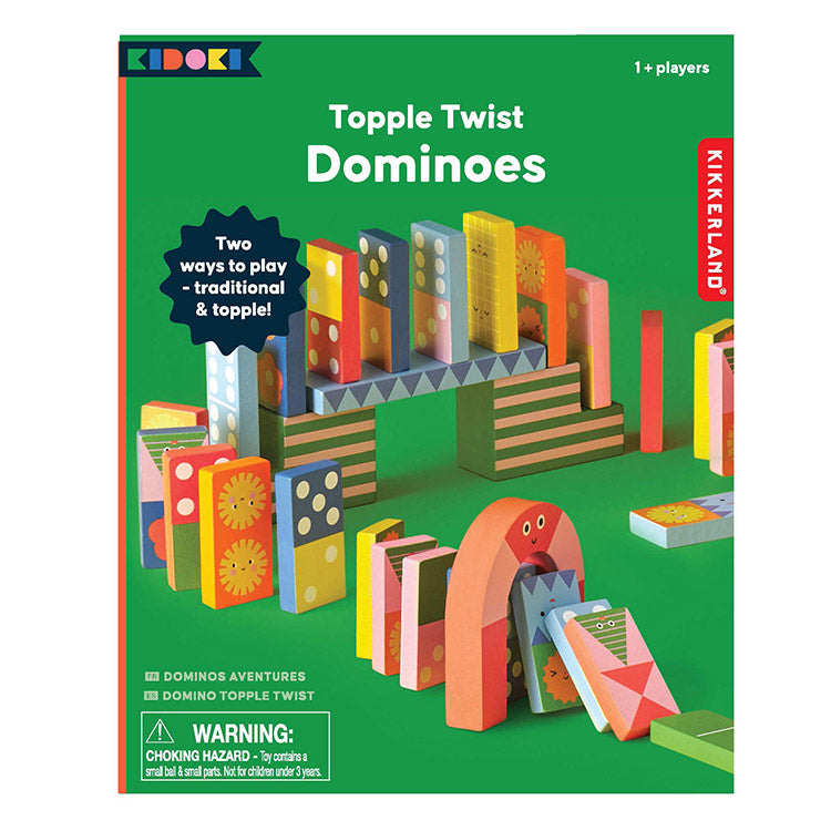 Kikkerland Kidoki Topple Twist Dominospiel Holz mit Beutel