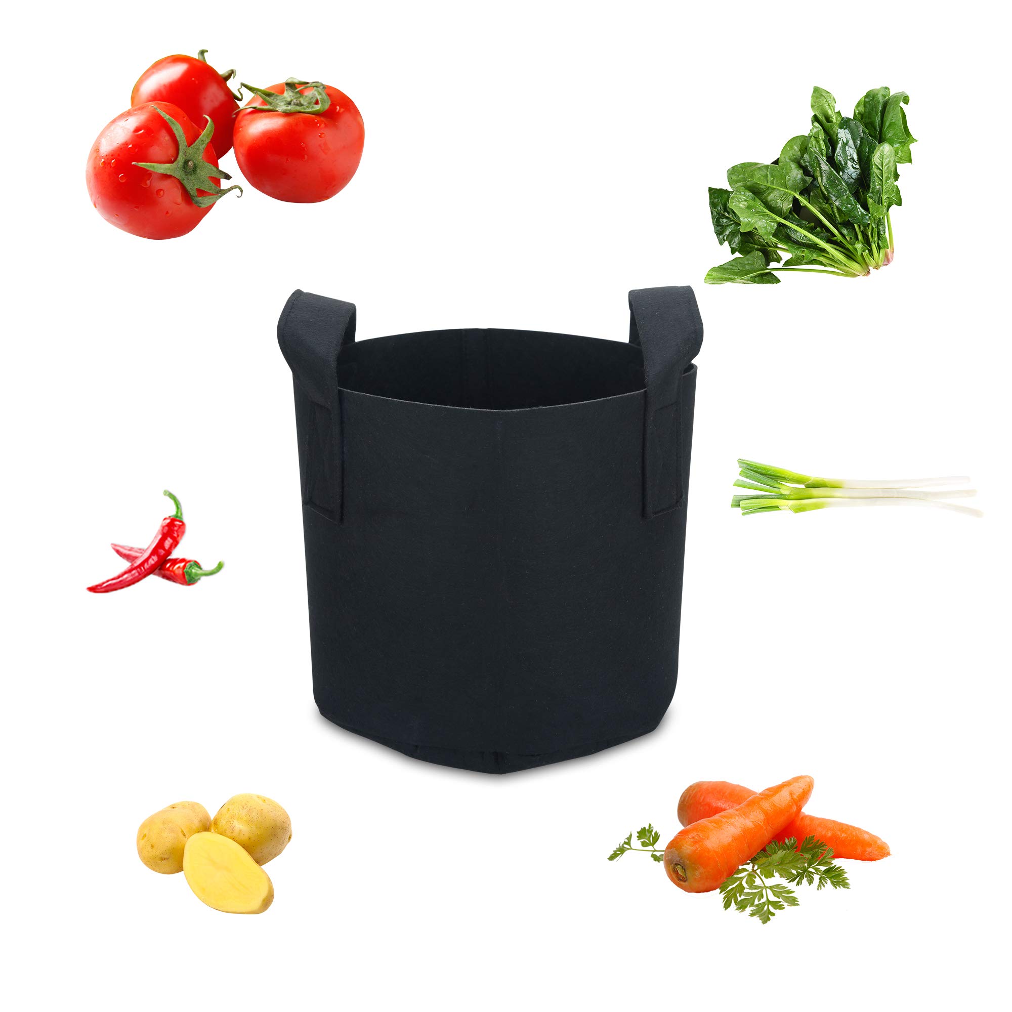Intirilife Garten Pflanzsack Vlies 75 L 55x30 cm 5 Stück