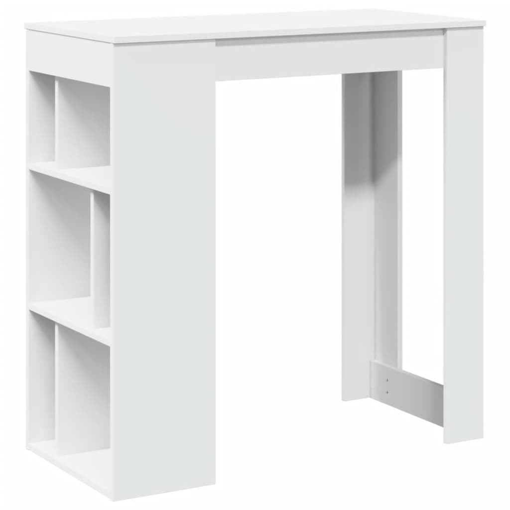 vidaXL Möbel Bartisch Weiß Holzwerkstoff 102x50x103,5 cm 6 Fächer