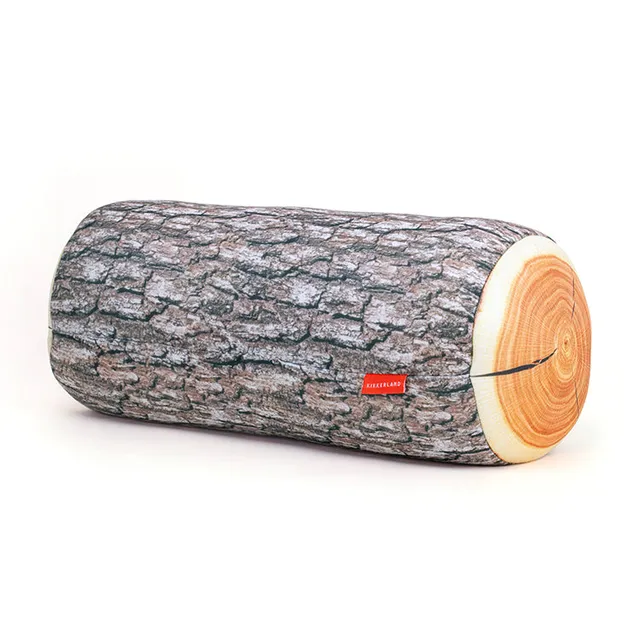 Kikkerland Home Log Baumstamm Kissen Holzdekor Nackenrolle