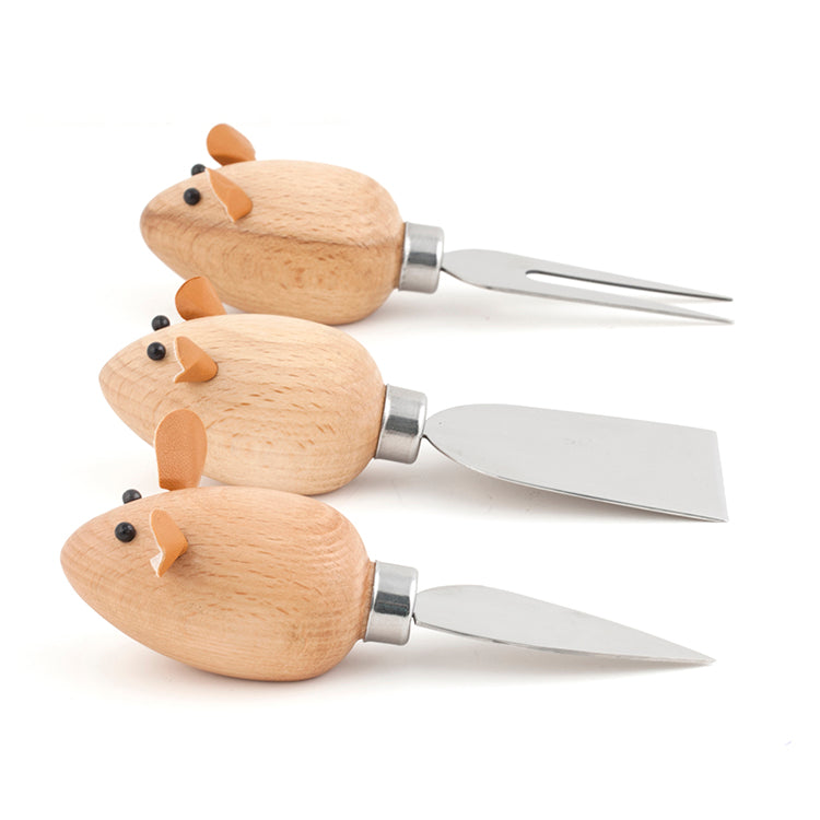 Kikkerland Mouse Käsemesser Set 3-teilig Mäuse Design