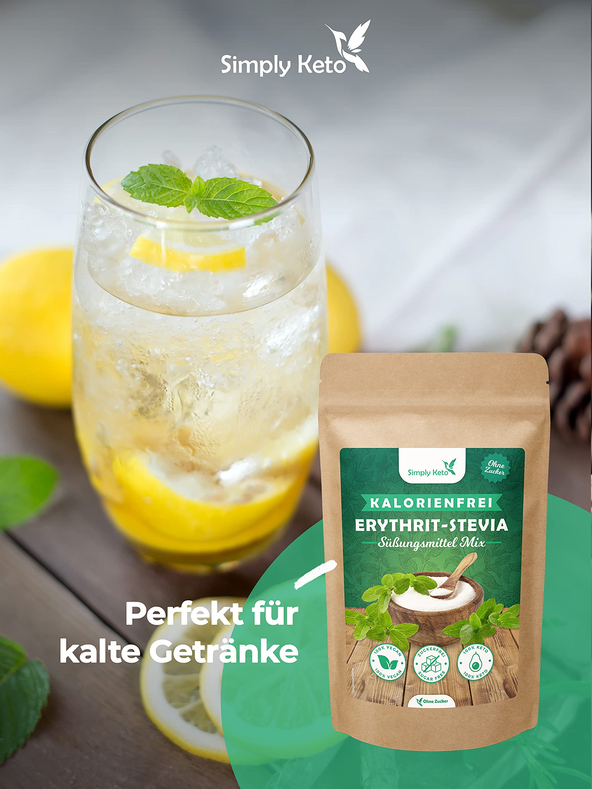 Simply Keto Erythrit Stevia Mix 400g Zuckerersatz 1:1