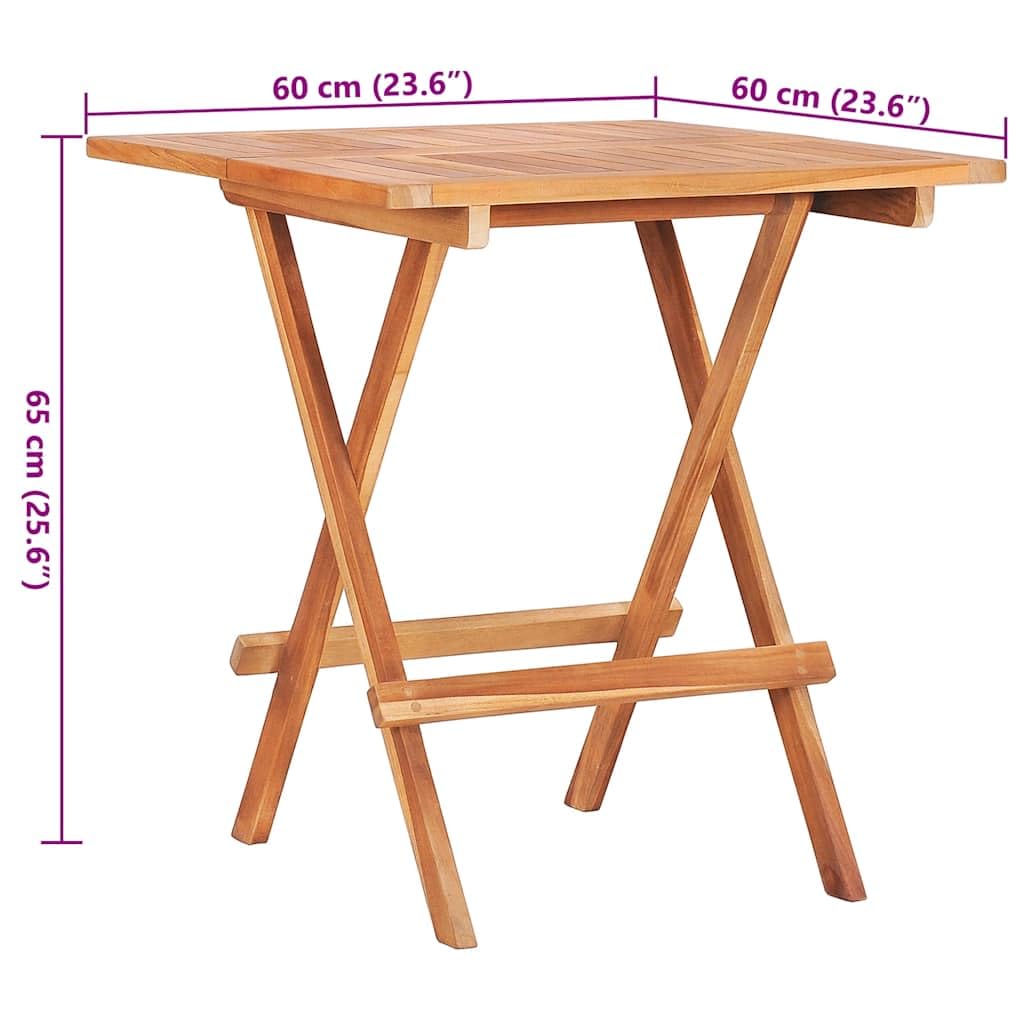 vidaXL Bistroset 3-TLG Teak Gartenmöbel Grau Kissen 3-TLG.