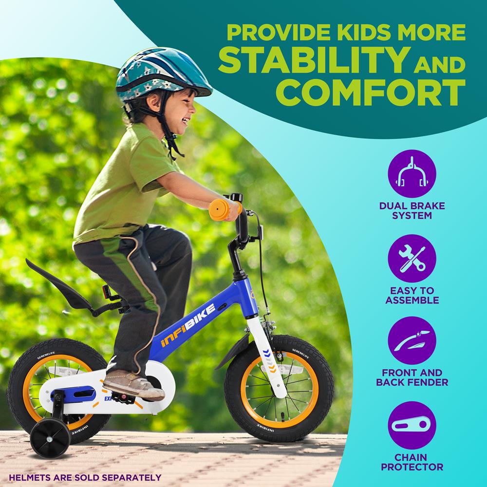 Serenelife Bicycle Kinderfahrrad 12 Zoll mit Stützrädern