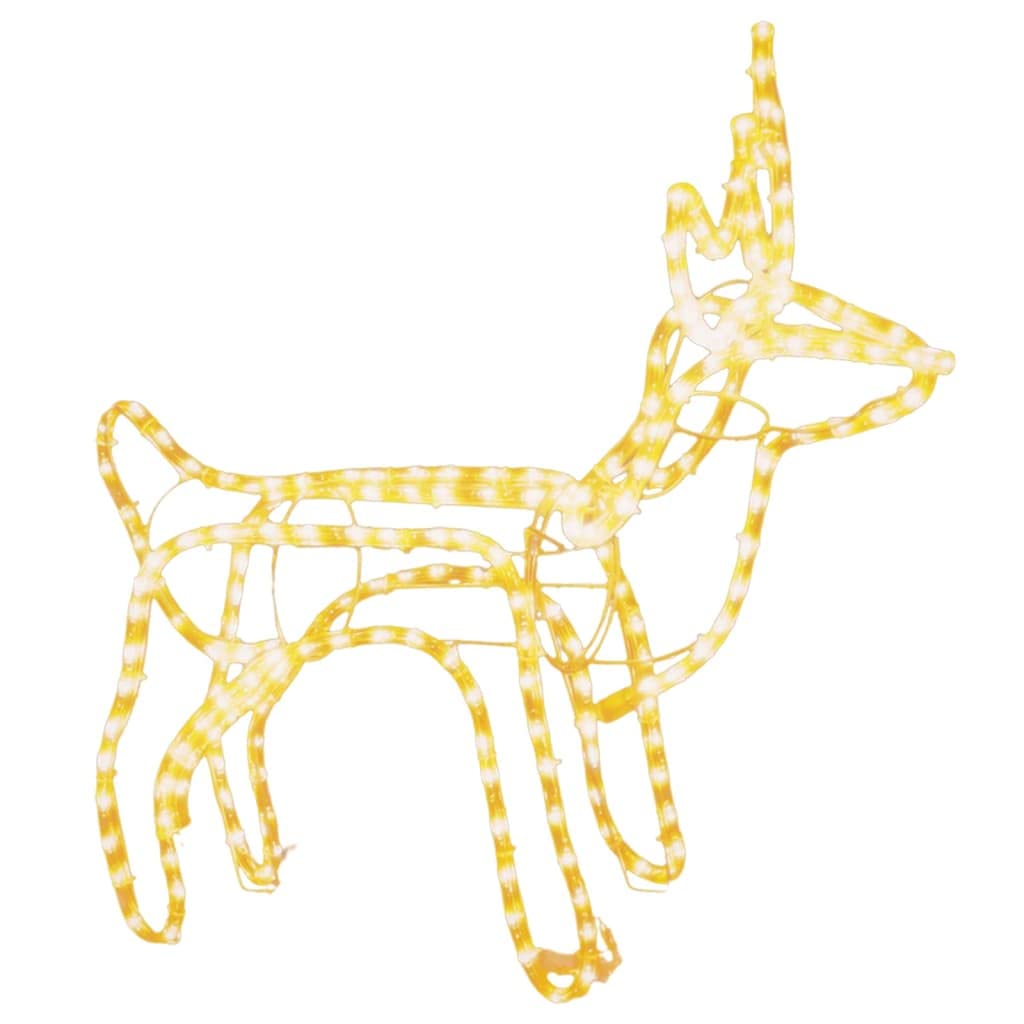 vidaXL Heim & Garten Rentier Silhouetten Leuchtfigur warmweiß 3-tlg. Set