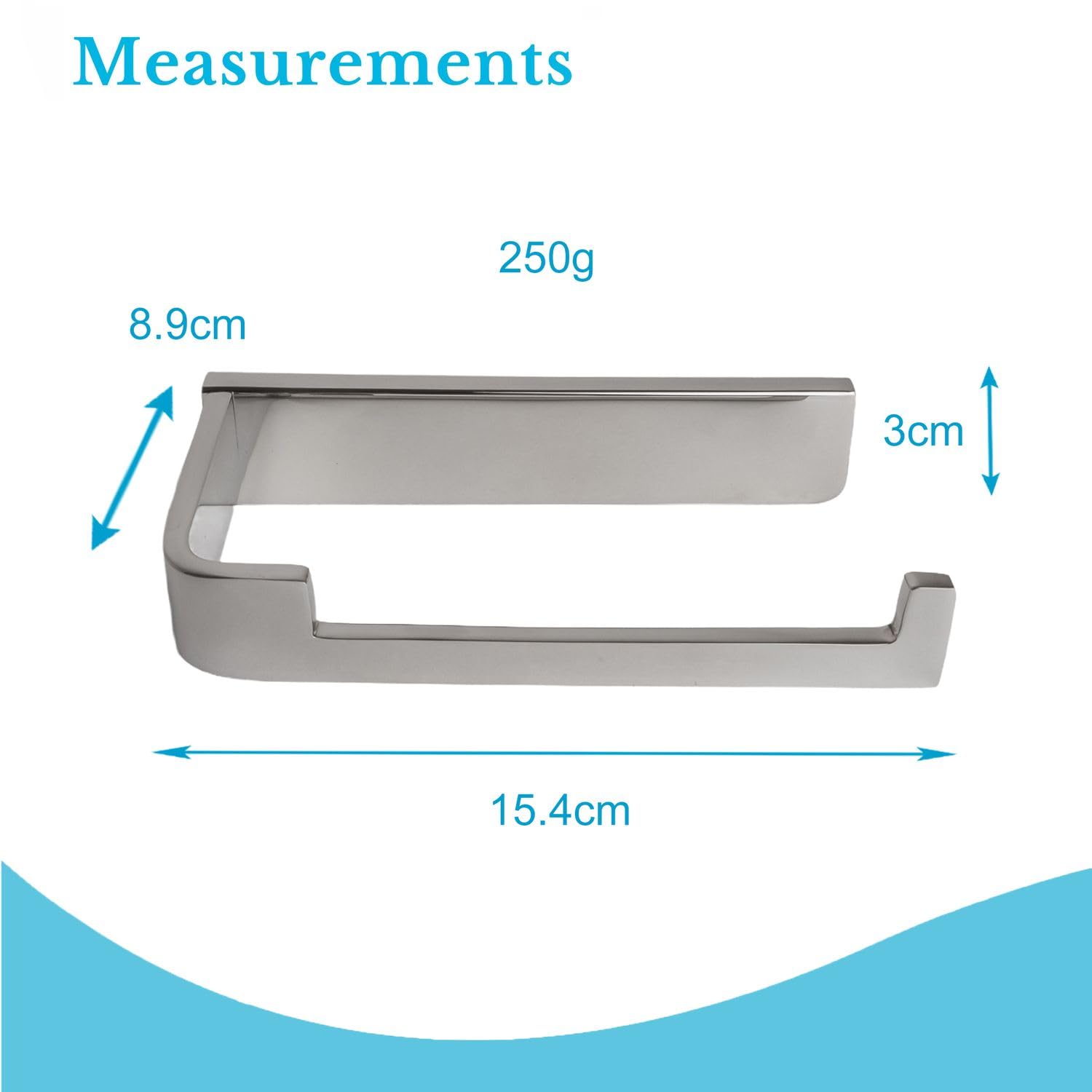 Intirilife Toilettenpapierhalter ohne Ablage Silber Edelstahl