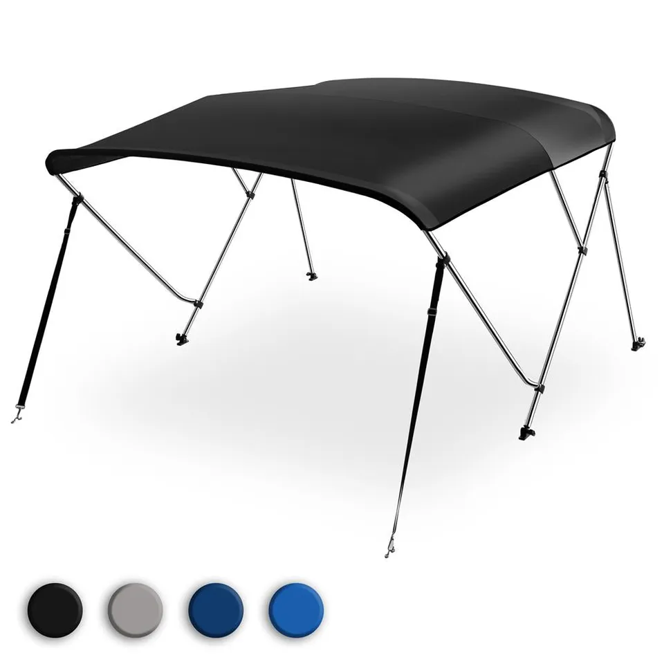 Serenelife Bimini Top 3 Bow Bootverdeck Schwarz 600D