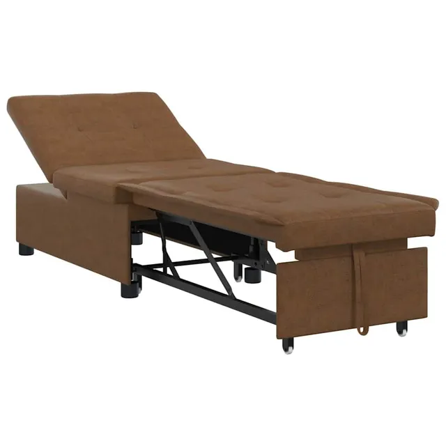 vidaXL Möbel Schlafsofa 194x67x82 Braun Stoff ausziehbar