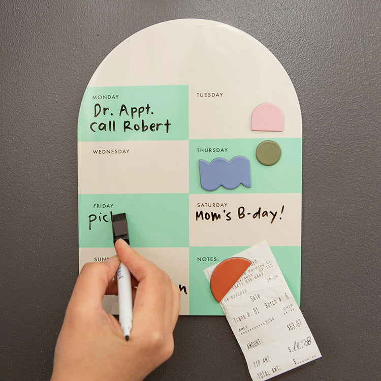 Kikkerland Inkerie Memo Board Magnettafel Wochenplaner Marker
