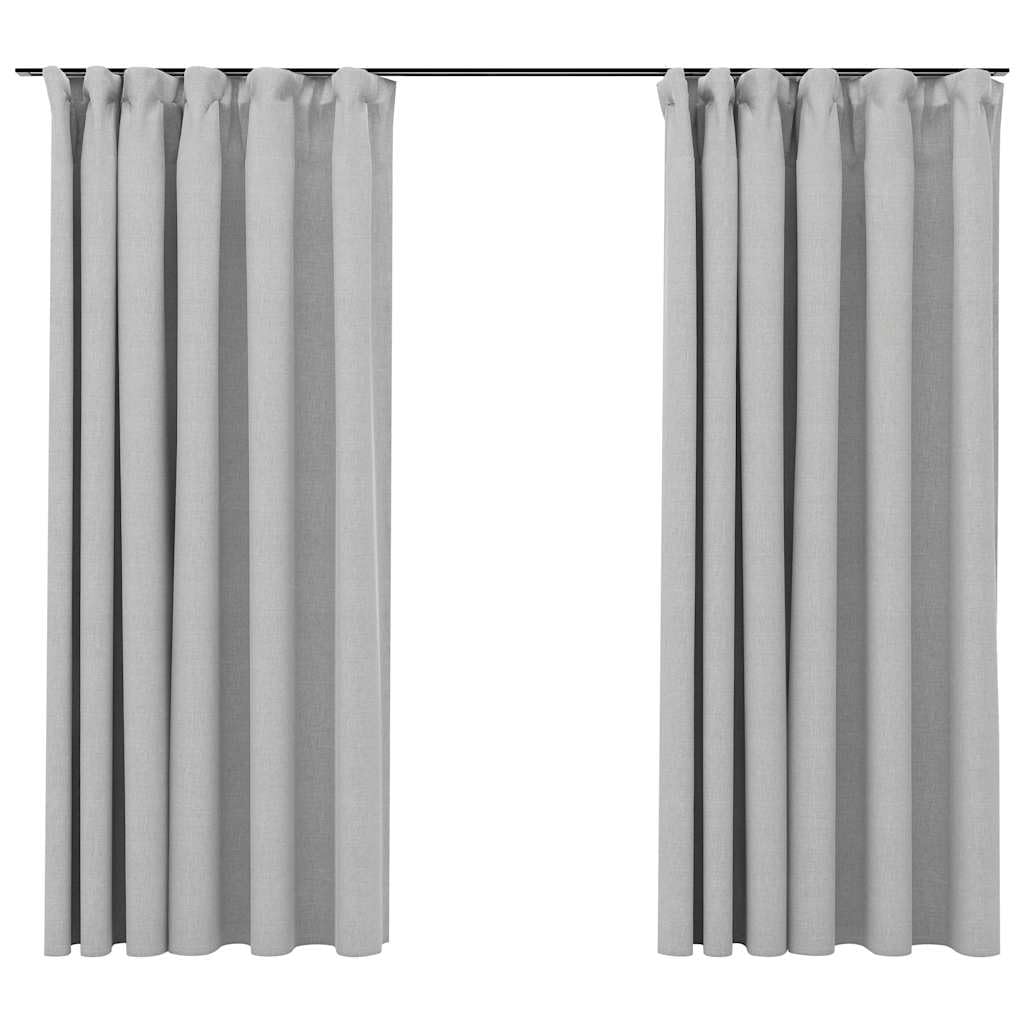 vidaXL Verdunkelungsvorhang 2er beige 140x245 cm Leinenoptik