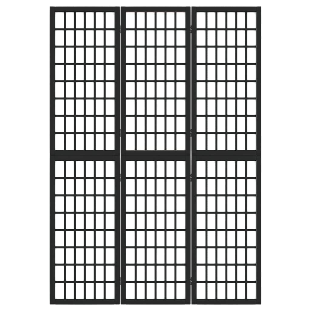 vidaXL Paravent Schwarz 120x170 cm Raumteiler faltbar