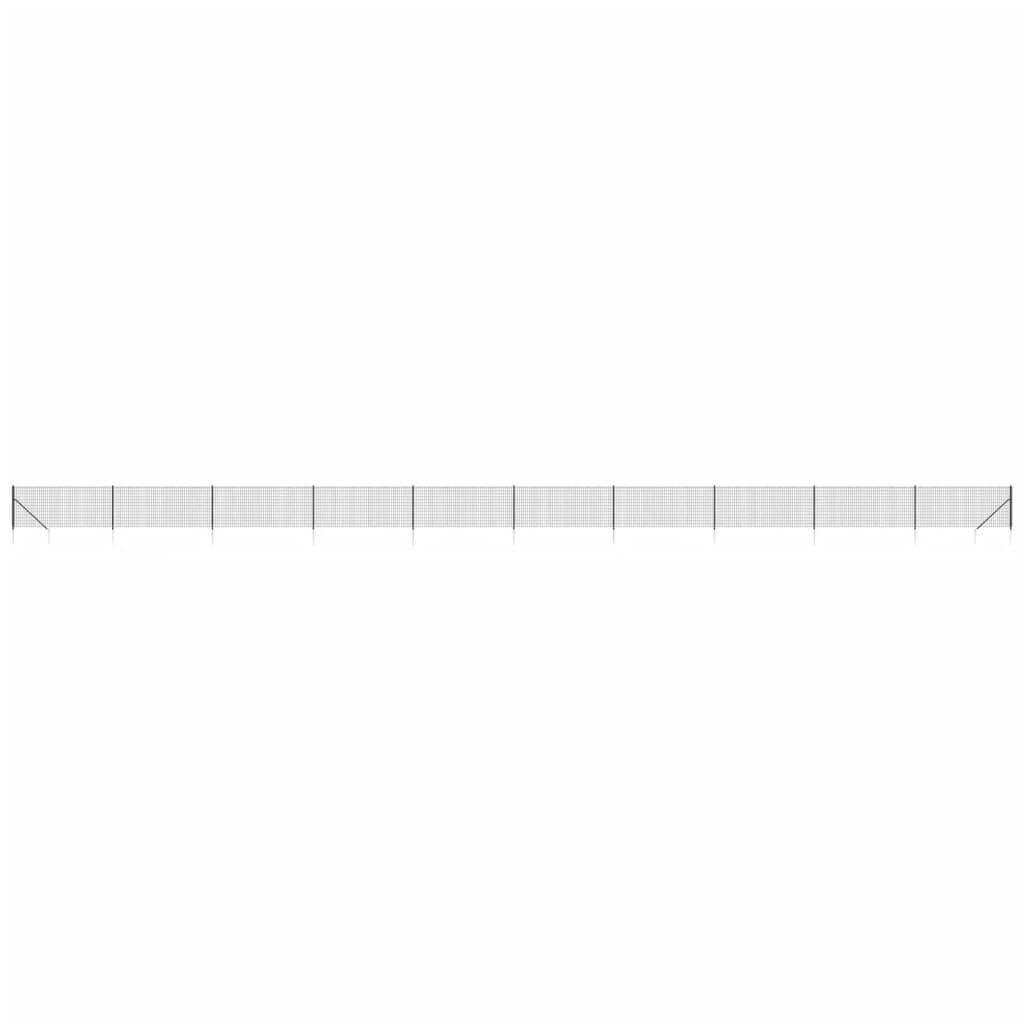vidaXL Maschendrahtzaun 0,8x25m Anthrazit mit Bodenhülsen