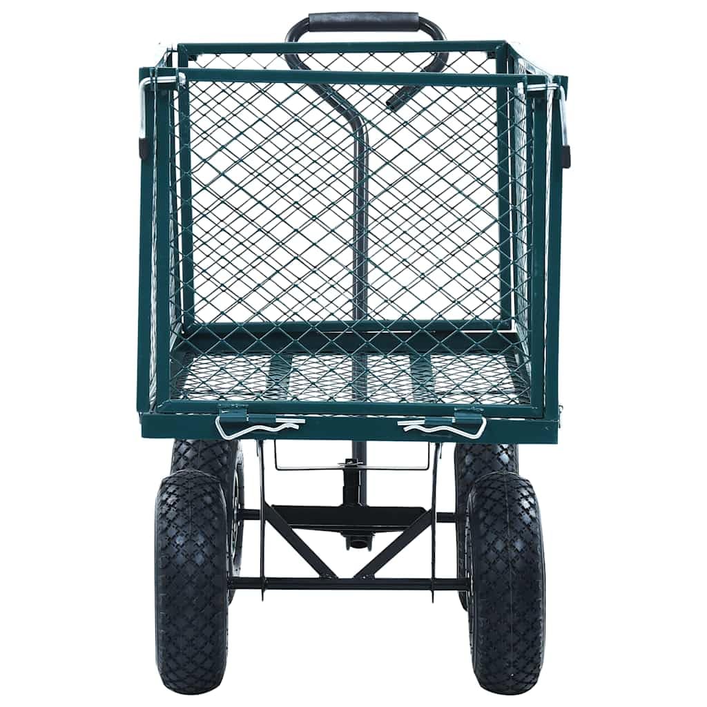 vidaXL Gartenwagen Stahl schwarz 350 kg mit Luftreifen