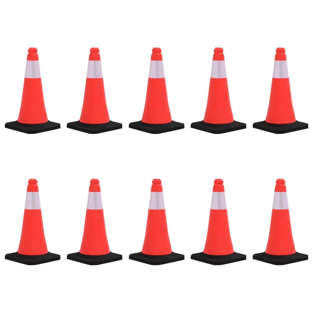 vidaXL Leitkegel 10x 75cm HDPE rot reflektierend Set