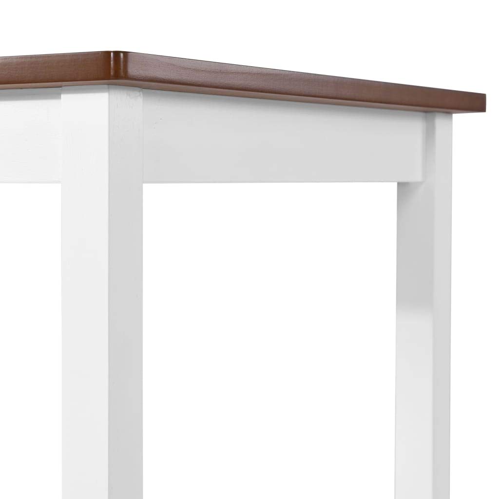 vidaXL Bartisch 108x60x91 cm Massivholz braun-weiß