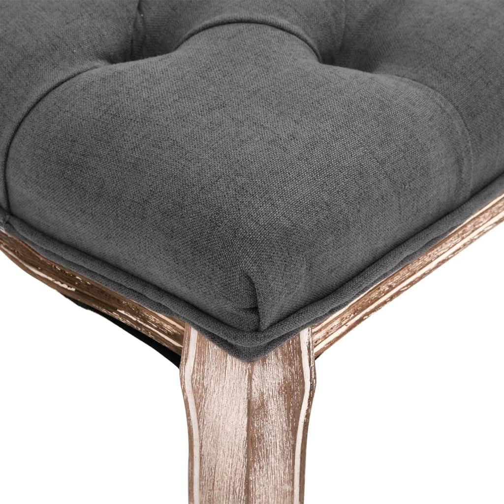 vidaXL Heim & Garten Bank Leinen 110x38x48 cm Dunkelgrau