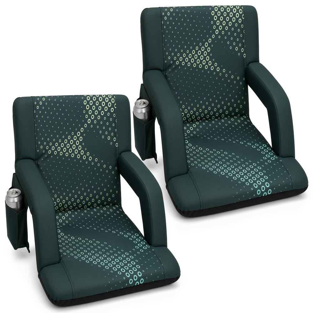 Serenelife Furniture Stadionstuhl 2er Set Grün 53 cm 6-fach neigbar