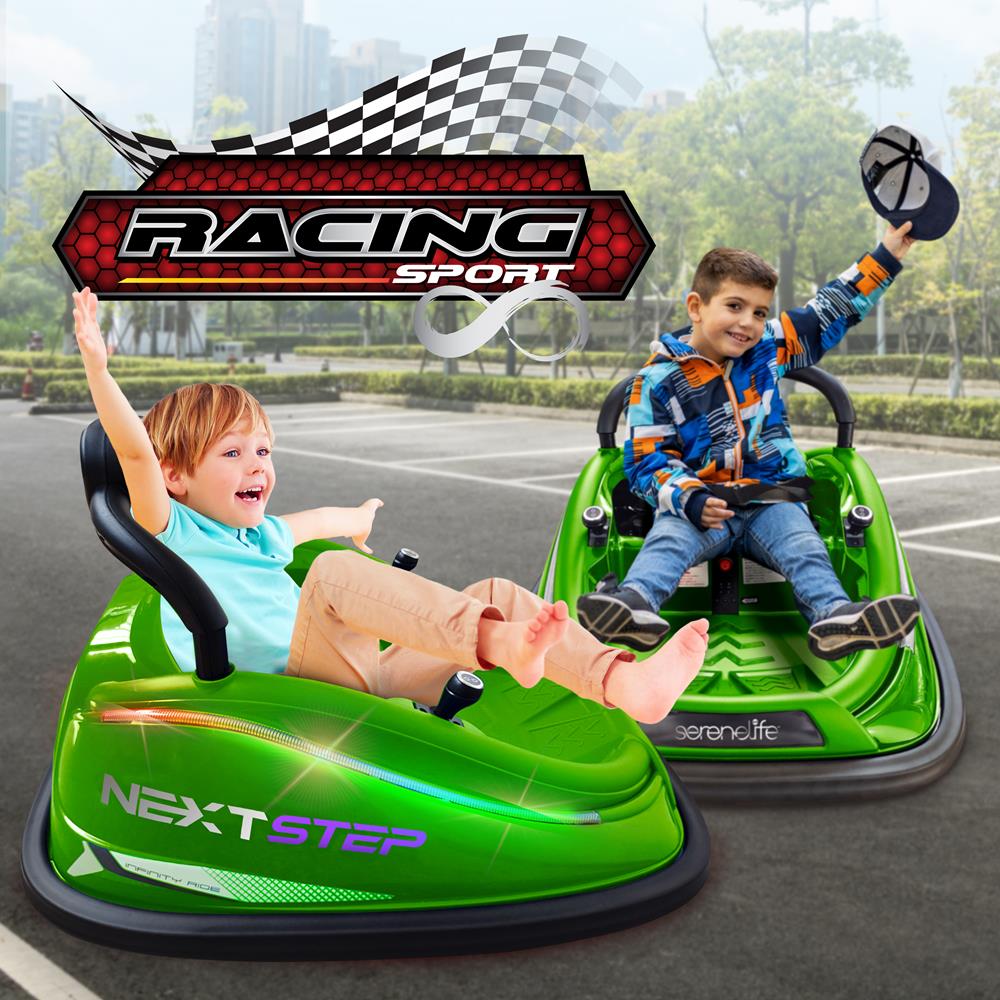 Serenelife Bumper Car Kinder Elektroauto Grün 360 Grad
