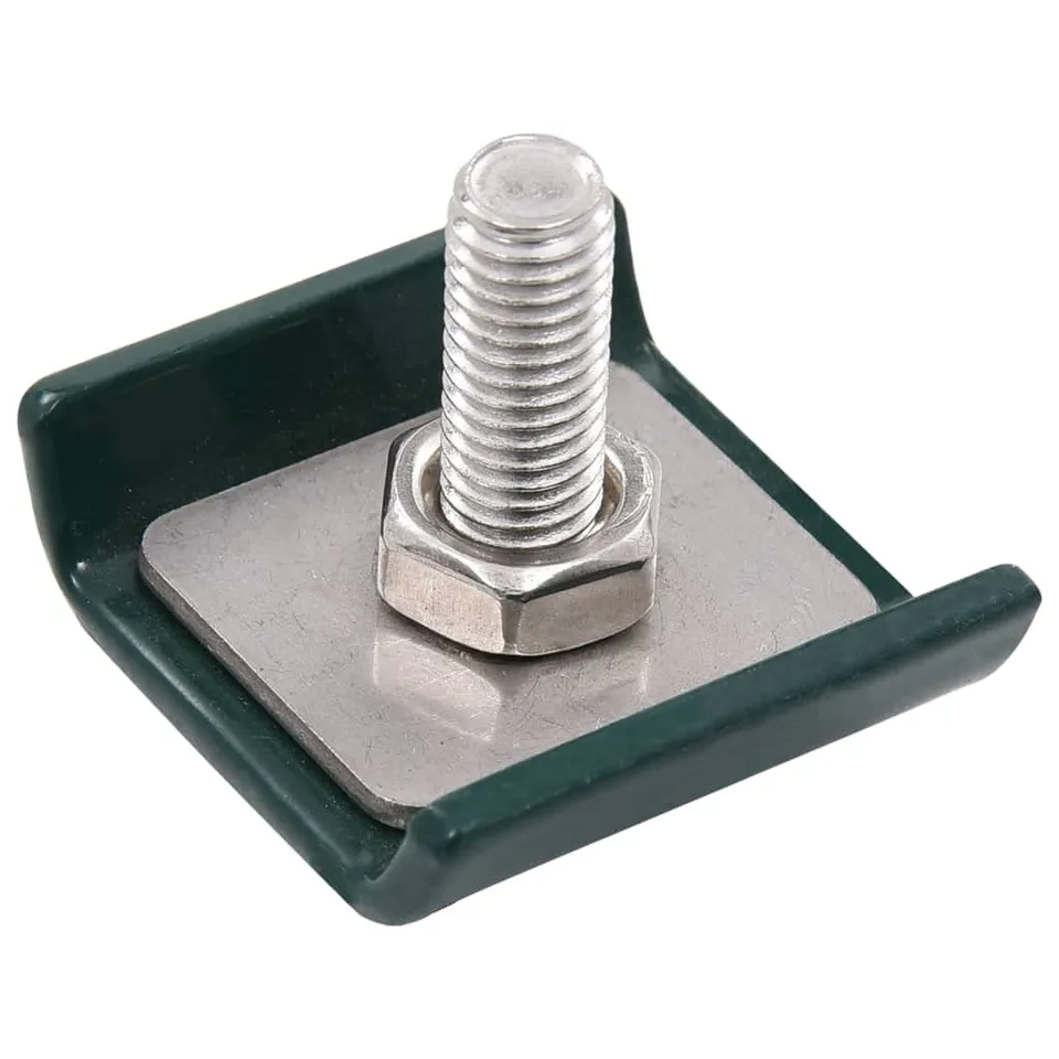 vidaXL Heim & Garten Gittermattenverbinder Grün 25 Sets Stahl