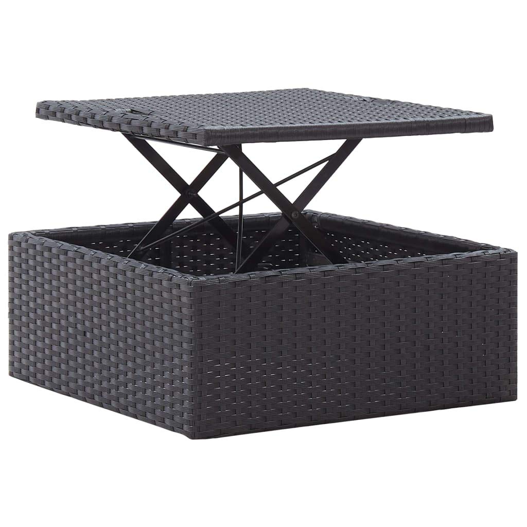 vidaXL Heim & Garten Gartenbett mit Dach Schwarz Poly Rattan