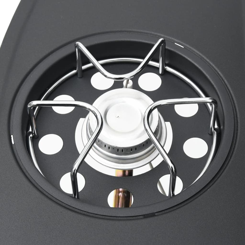 vidaXL Gasgrill 4+1 Flammen Grill Schwarz Edelstahl