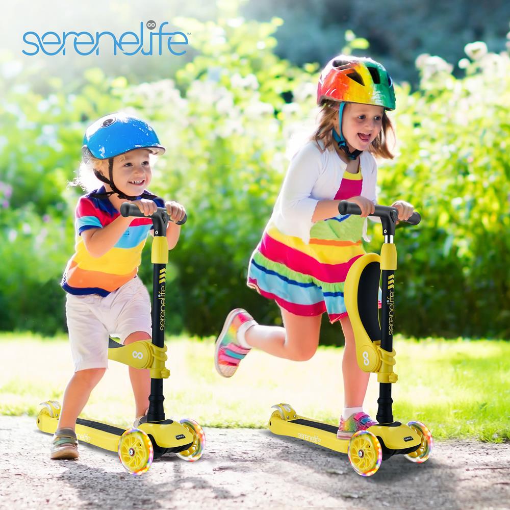 Serenelife Scooters Kinderroller 3-Räder Sitz LED