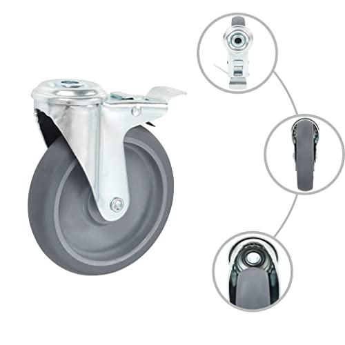 vidaXL Lenkrollen 125 mm Möbelrollen 4er-Set Bremse 320 kg