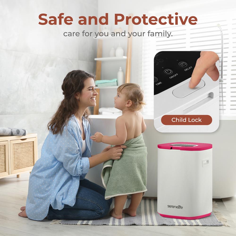 Serenelife Towel Warmers Handtuchwärmer 23L Pink mit Timer