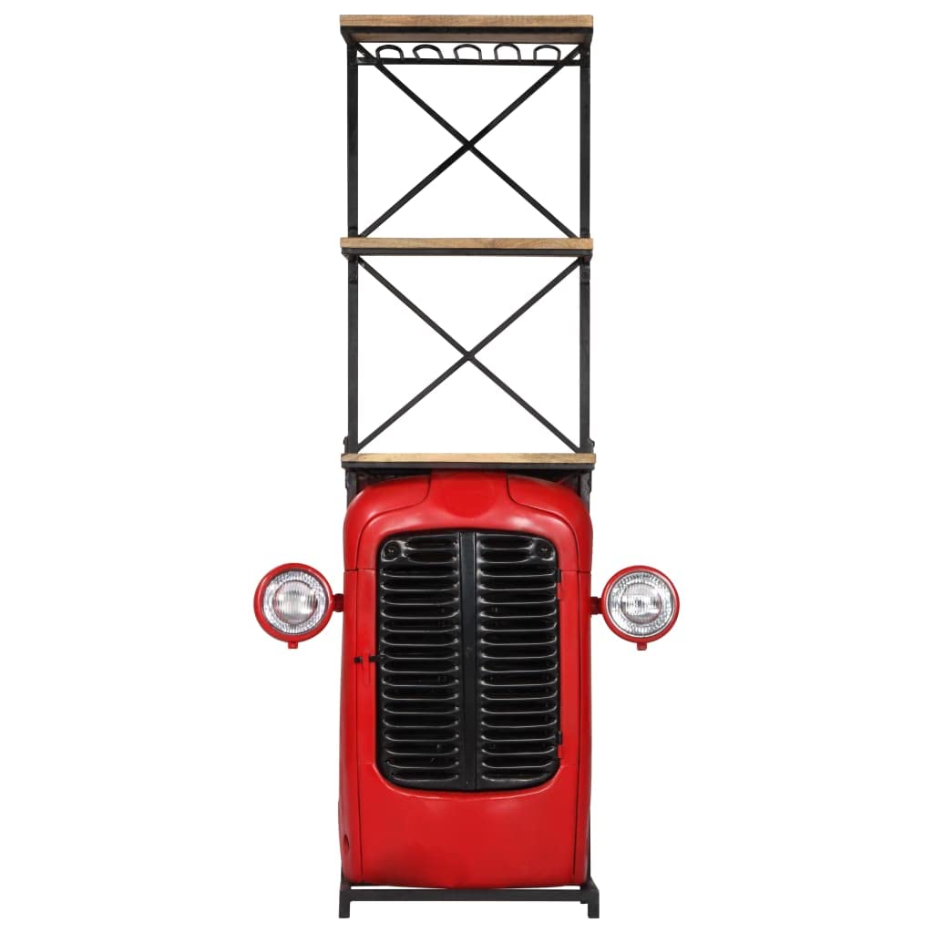 vidaXL Traktor Weinschrank Rot Mango Massivholz 49x31x172cm