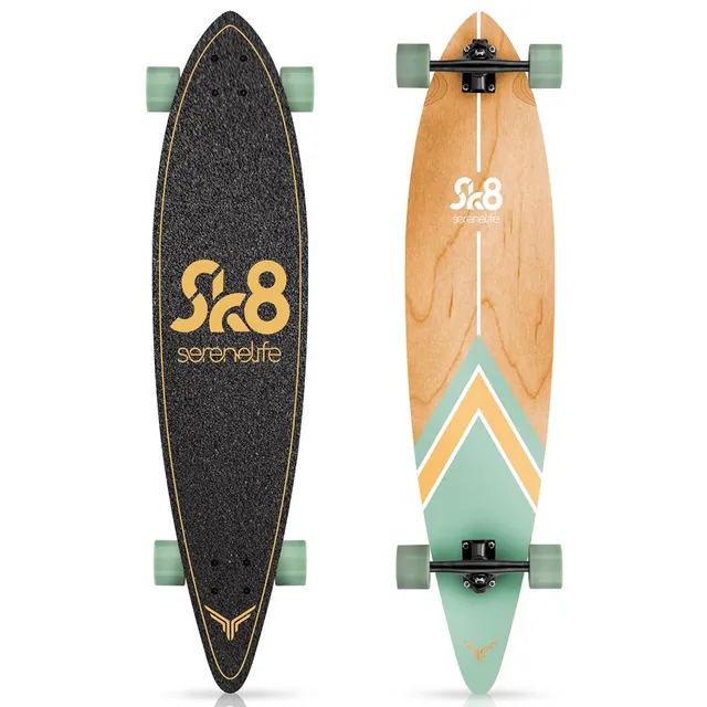 Serenelife Skateboard Mini Cruiser Komplettboard Schwarz Ahorn